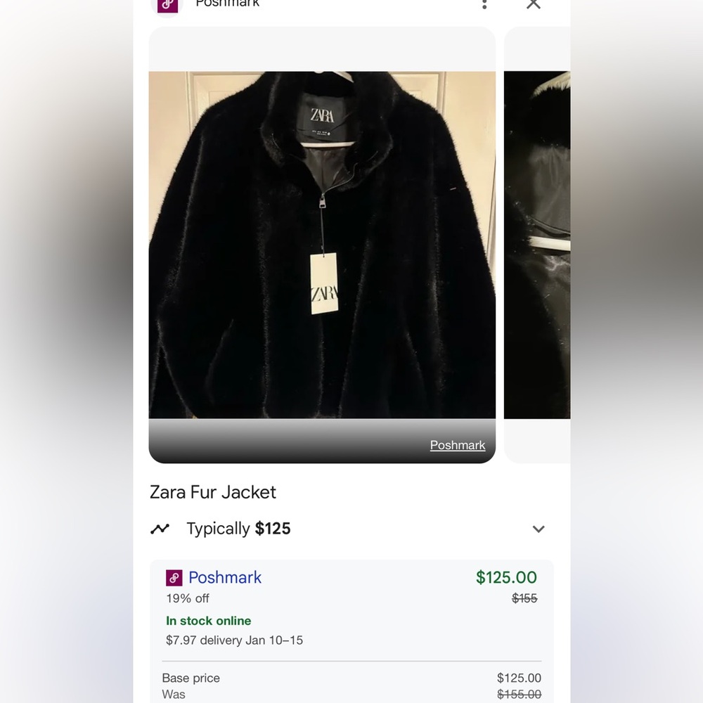 ZARA Faux Fur Jacket - Picture 10 of 12